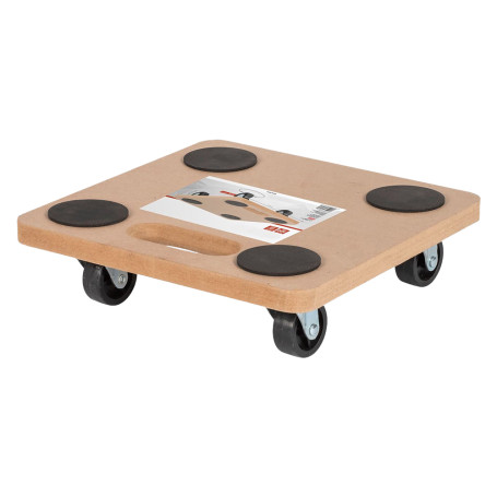 CARRELLO MULTIUSO PEDANA LEGNO cm 29 x 29 - ruote  diametro  50 mm / portata 200 kg