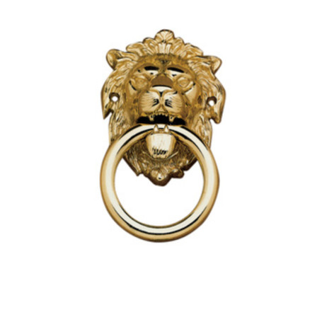 BATTENTE OTTONE LEONE C\ANELLO 150 MM LUCIDO