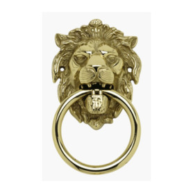 BATTENTE OTTONE LEONE C\ANELLO 150 MM ANTICATO