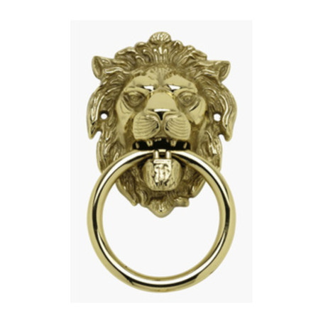 BATTENTE OTTONE LEONE C\ANELLO 150 MM ANTICATO