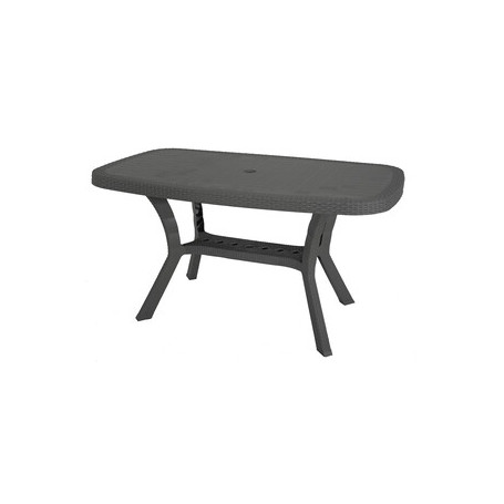 TAVOLO OTELLO RATTAN 140X82X72 ANTRACITE