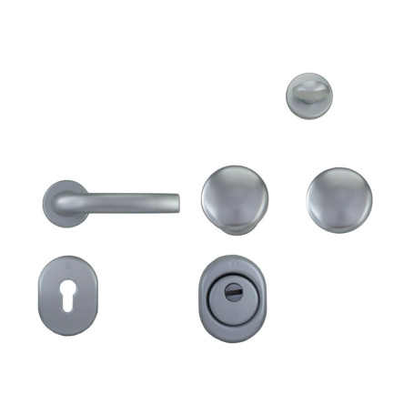 C KIT ACCESSORI INOX P\PORTA BLINDATA CILINDRO EUROPEO