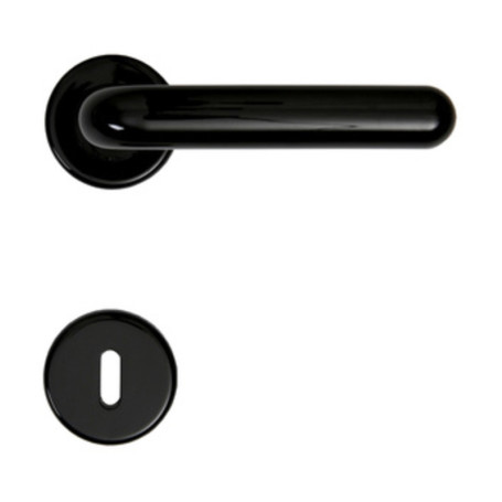 MANIGLIA RESINA MARGHERITA C\BOCCHETTA NERO*