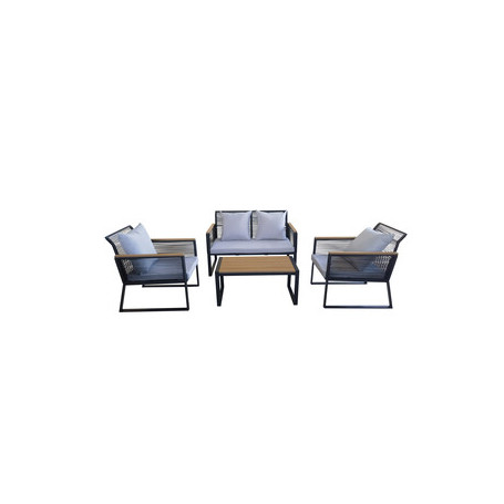 C SET SALOTTO GORDES 4 PEZZI NERO