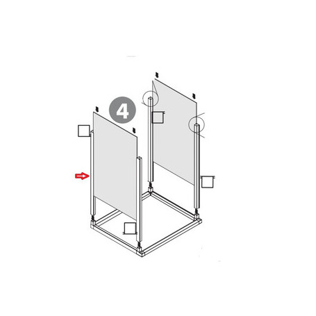 R MONTANTE VERTICALE A 1 GUIDA  X KIT COPRILAVATRICE RESINA 68X64XH88 CM BIANCO
