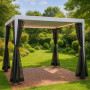 C GAZEBO PERGOLA C\LAMELLE ORIENTAB 3X4 M  BIANCO