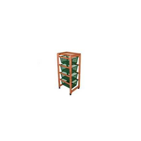 CARRELLO SALVASPAZIO 4 CESTI NOCE