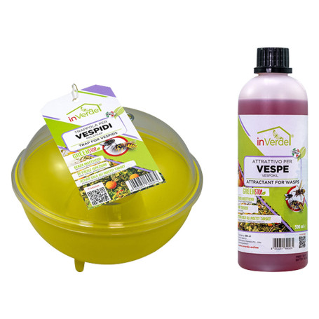 KIT  MELATRAP  + VESPOKIL TRAPPOLA PER VESPE CALABRONI E MOSCERINI trappola + attrattivo  Vespokil