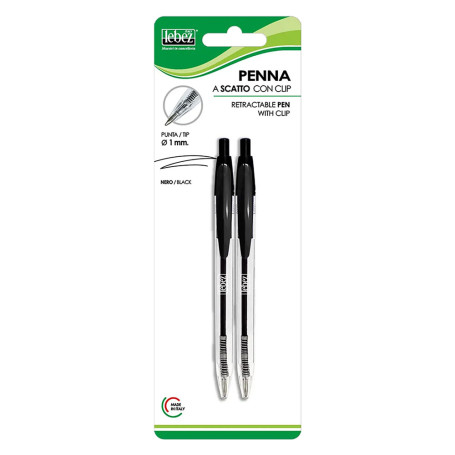 PENNA A SCATTO CON CLIP inchiostro blu