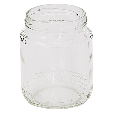 VASO VETRO  BOCCACCIO  PER ALIMENTI TIPO  MIELE  390 ml - imbocc.  diametro  70 mm