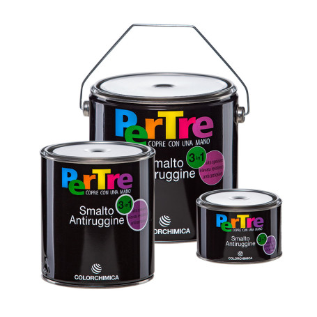 PERTRE – 3in1 Smalto Antiruggine serie 7100 COLORE ROSSO da 0.750 lt