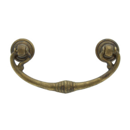 MANIGLIA OTTONE 03027  82X40 MM ANTICATO**