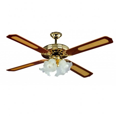 VENTILATORE SOFF."OLD AMERICA"C TELEC+4 LUCI