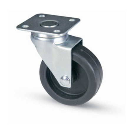 RUOTA MOBILE D 50 MM GOMMA 220 C\PIASTRA**