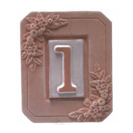 PORTANUMERO IN TERRACOTTA 1 POSTO 13X16 CM