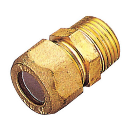PL RACCORDO OTTONE DIR. BICONO M\GAS 10X3\8