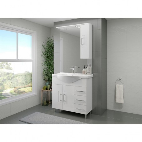 MOBILE BAGNO BIANCO 'EVA' CM.85  COMPLETO