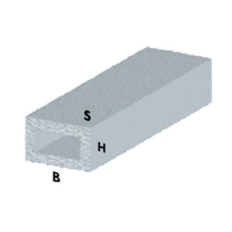 PROFILO ARGENTO H.100 CM TUBO RETTANG. 30X15X1 MM**