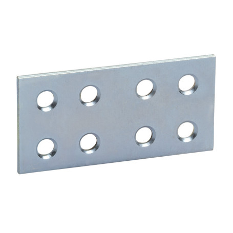 PIASTRINA DRITTA ZINCATA 8 FORI  60 MM
