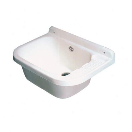 LAVATOIO RESINA A PARETE CM.50X35 CON SIFONE