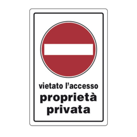 TARGA SEGNALETICA PROPRIETA PRIVATA VIET. ACCES.