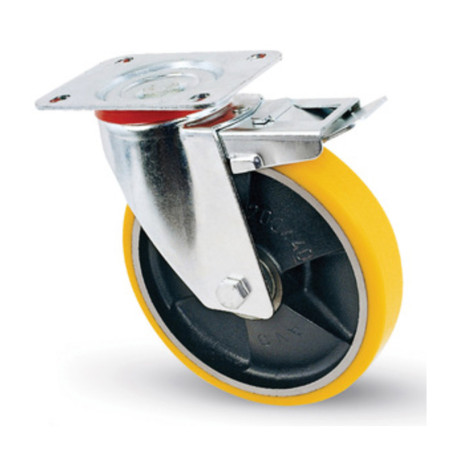 RUOTA POLIURETANO D 100X25 MM 24\ANT GIREV C\FRE