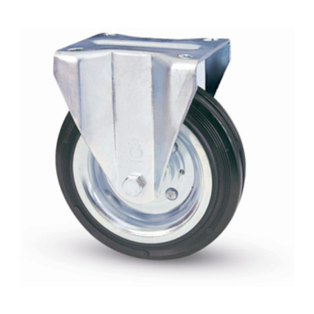RUOTA INDUSTRIALE D 100 MM GOMMA 80\A PIASTRA FIS