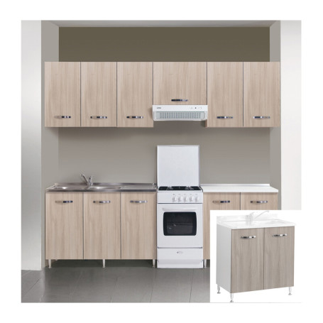 KIT CUCINA BASE 2 ANTE 80X50XH85 CM S\LAVELLO OLMO
