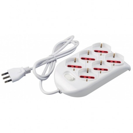 ROSI MULTIPRESA 6P BIP-SCHUKO + INT. RS94124