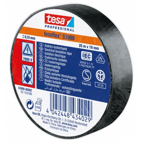 NASTRO ISOLAN.CERTIFICATO NERO MM.19 (MT.25)