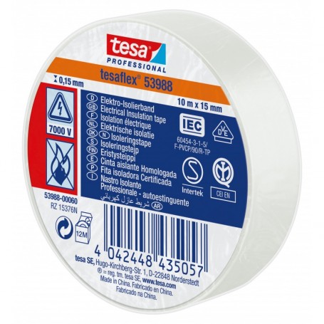 NASTRO ISOLAN.CERTIFICATO BIANCO MM.15(MT.10)