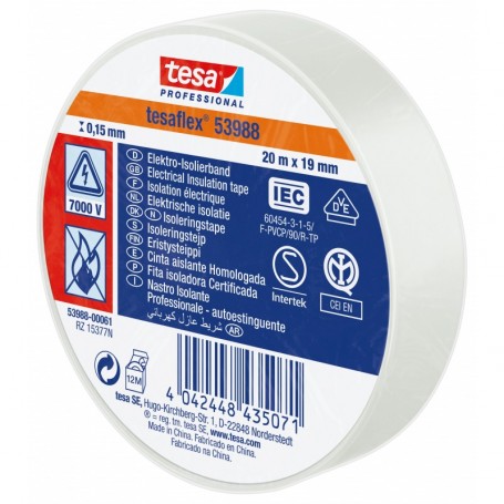 NASTRO ISOLAN.CERTIFICATO BIANCO MM.19(MT.25)