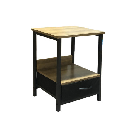 INDUSTRIAL COMODINO 1C METAL\QUERCIA 40X35X55 CM