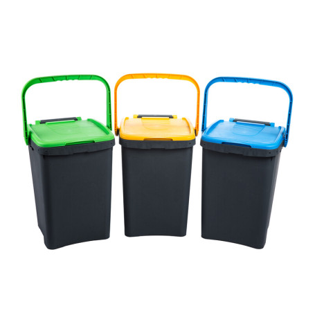 PATTUMIERA  50 L ECOPLUS C\MANIGLIA KIT 3 PEZZI