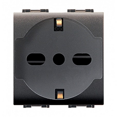 LIFE ART.4050 PRESA BIPASSO SCHUKO NERO