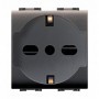 LIFE ART.4050 PRESA BIPASSO SCHUKO NERO