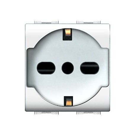 LIFE ART.4050WH PRESA BIPASSO SCHUKO BIANCA