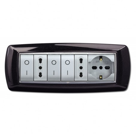 PLACCA LIFE MOD. LIVING PLAST. NERO GL. 7P