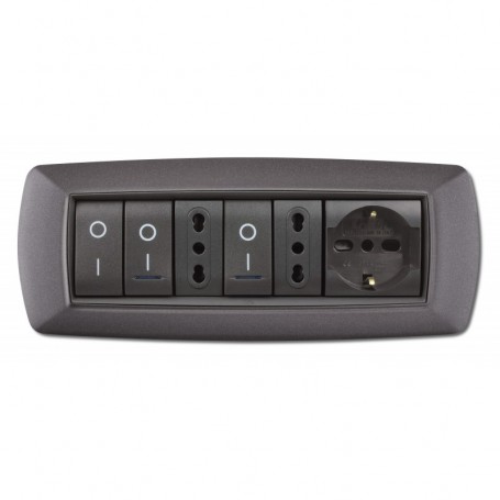 PLACCA LIFE MOD. LIVING VULC.GRIGIO CHIARO 7P