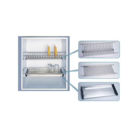 MENSOLA SCOLAPIATTI ACCIAIO INOX C\VASCH 56 CM