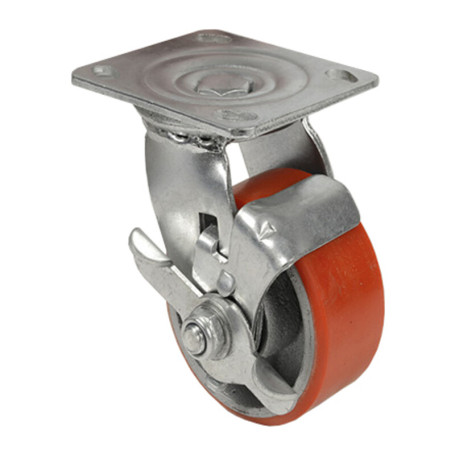 RUOTA POLIURETANO D  75X32 PIASTRA GIREV FRENO EXP