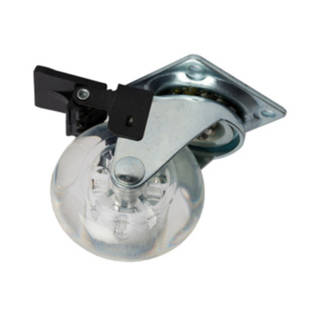 RUOTA MOBILE D 50 MM PIASTRA C\FRENO TRASPAREN*