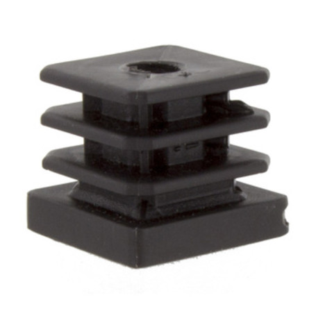 PUNTALE ALETTATO 30X30 MM FORATO 10MA PLAST NERO