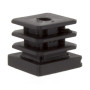 PUNTALE ALETTATO 30X30 MM FORATO 10MA PLAST NERO