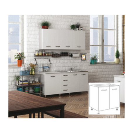 KIT CUCINA BASE 2 ANTE 80X50XH85 CM S\LAVELLO BIANCO