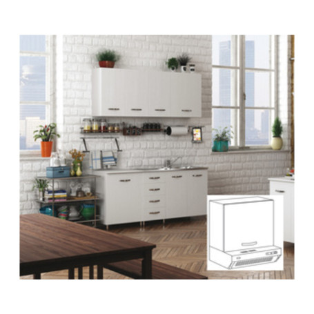 KIT CUCINA PENSILE 1 ANTA SOPRACAPPA 60X32XH49 CM BIANCO