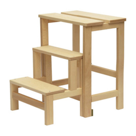 SGABELLO LEGNO A 3 GRADINI CON RIBALTA