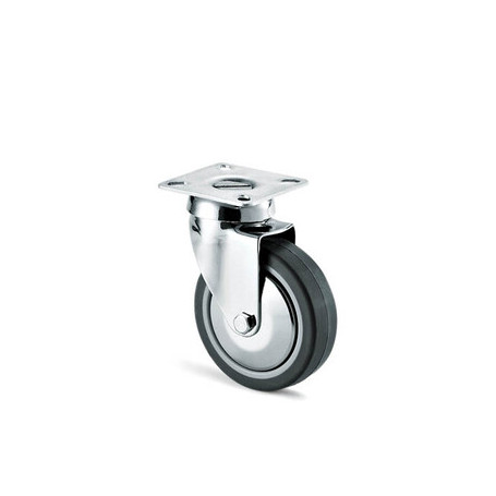 RUOTA MOBILE D 40 MM GOMMA GRIGIA 220C C\PIASTRA