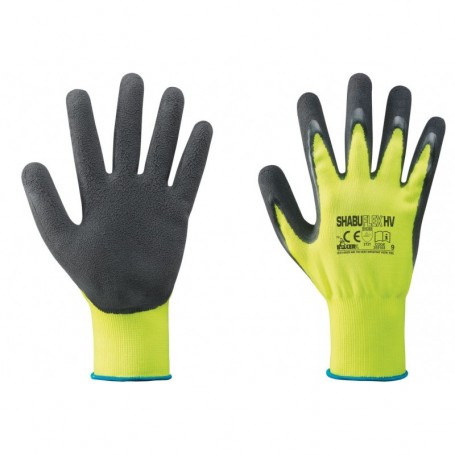 GUANTI NYLON LATTICE GIALLO FLUO NERO TG.9