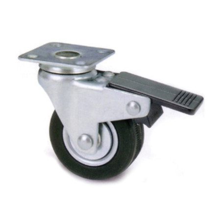 RUOTA MOBILE D 40 MM GOMMA 160 BIS PIASTRA C\FR